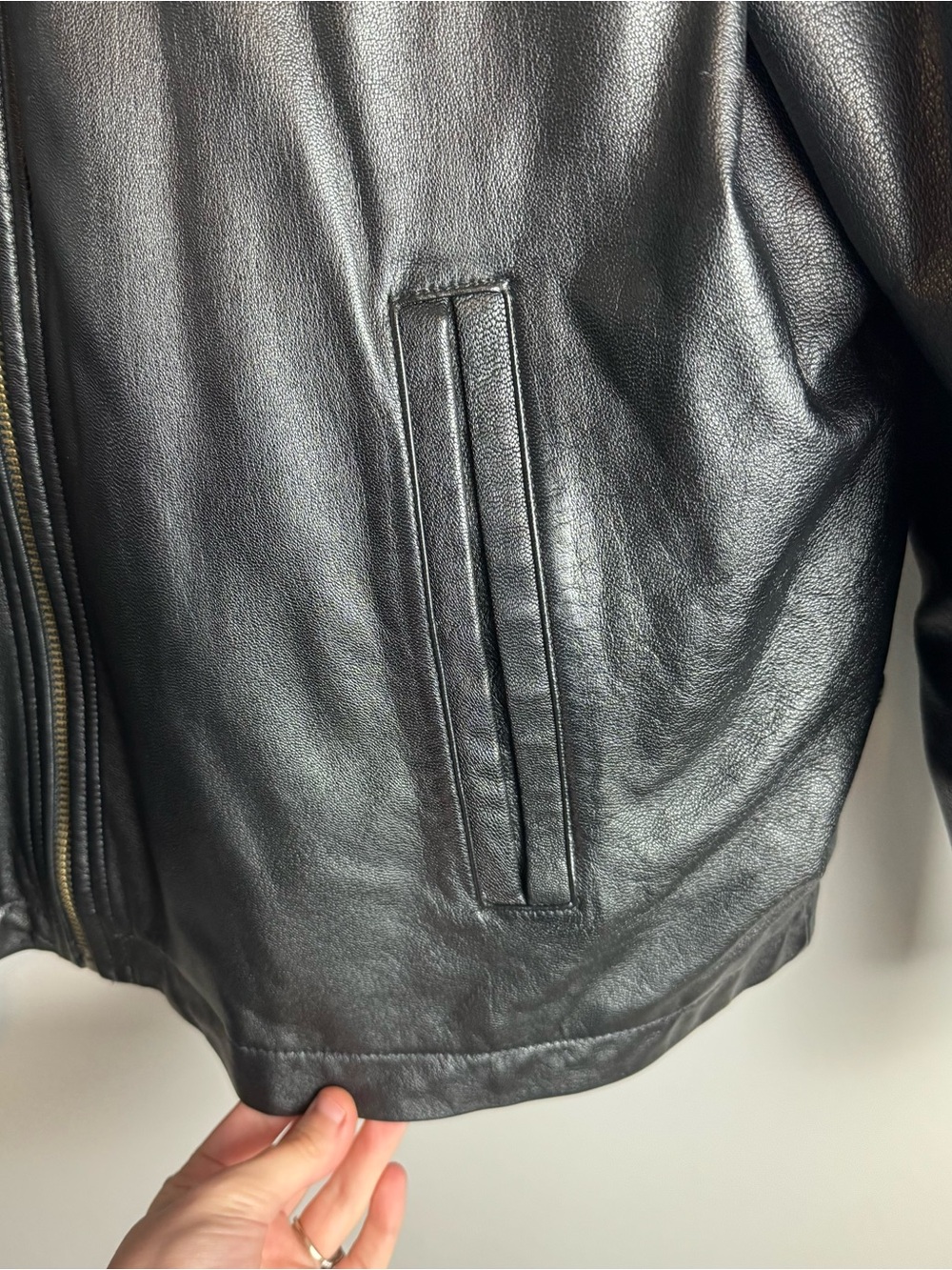 Wilsons Leather Black Men's Leather Jacket Size Large - Picture 5 of 16